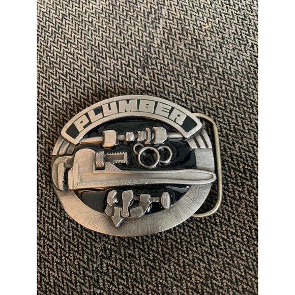 Siskiyou Plumber Belt Buckle Vintage USA 1992 Proud To Be A Plumber - Picture 1 of 2
